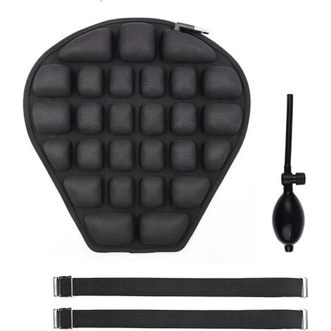 Coussin de selle moto - Selle - Noir - Coussin de selle moto - Housse de selle moto antidérapante - Coussin de selle confort moto - Housse de selle respirante - Coussin d'air rembourré et doux - Couss (1/5)