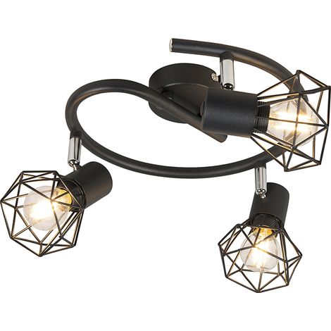 Smart Spotlight Black Rotatable and Tiltable incl. 3 Wifi P45 - Mosh (1/5)