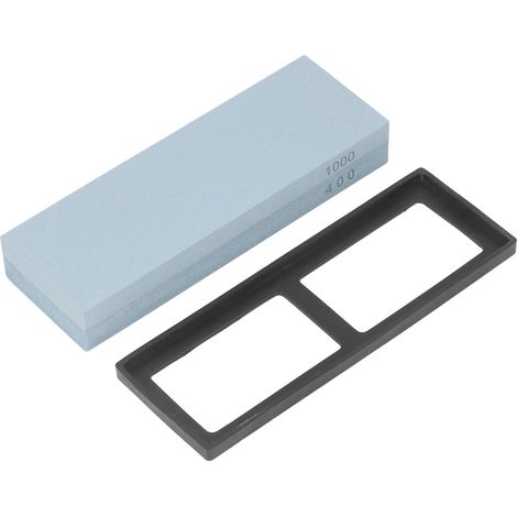 Ortviai Pierre à aiguiser pour couteaux – Lot de 2 pierres (400/1000 grains) avec tapis antidérapant en caoutchouc (1/5)