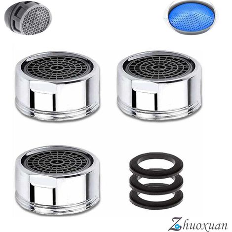 M20 Wasserhahnbelüfter, 3 Stück wassersparender Wasserhahnbelüfter mit Edelstahlfilter, Wasserhahn-Wasserfilterbelüfter (20 mm Außengewinde) (1/4)
