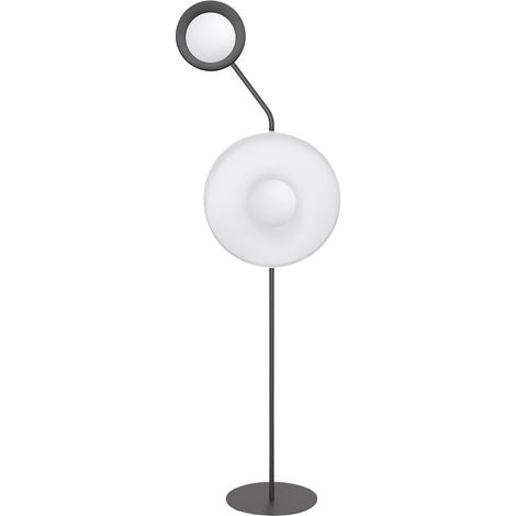 Lampada da terra moderna nero/bianco dischi 2xG9 KISS Emibig (1/5)