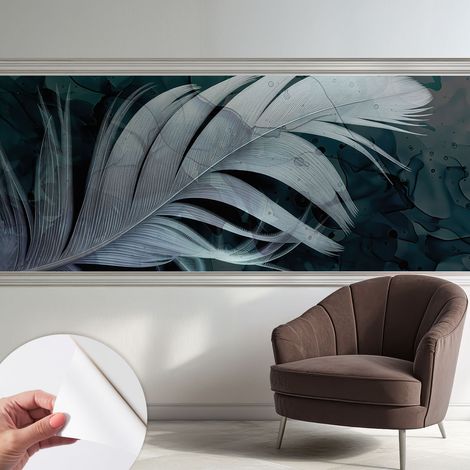 Selbstklebend Tapete - Wandgestaltung - Tapete Wohnzimmer - Flur Eingangsbereich Ätherische Feder 250x104 cm