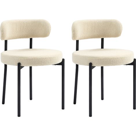 Lot de 2 chaises design ALEXIA beige et noir (1/5)