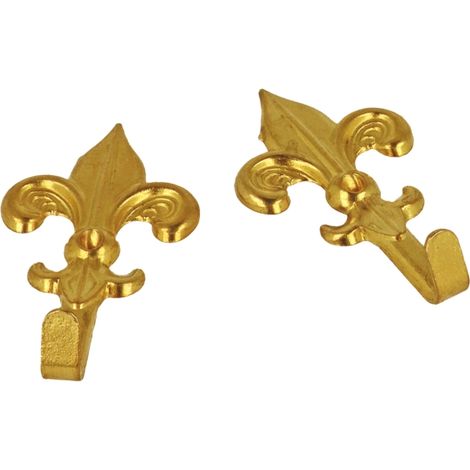 GANCI PER QUADRI MODELLO ''GIGLIO'' 28 X 48 MM. FINITURA OTTONE LUCIDO 5 PZ.