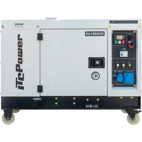Itc Power – Groupe électrogène 8,5 kW diesel monophasé – Démarrage électrique – Régulation AVR – Prise ATS pour démarrage automatique – Silencieux 72 dB