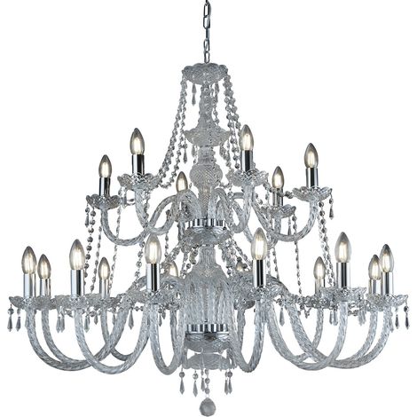 Hale 18Lt Pendant - Metallo cromato e cristallo trasparente (1/5)