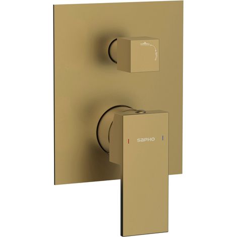 Sapho Cubemix - Mitigeur encastré pour 2 sorties, avec corps d’encastrement, doré mat CM042GB