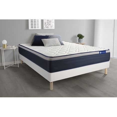 Actisom – Ensemble matelas sommier 160x200 cm – Accueil à mémoire de forme – Soutien haute densité 7 zones – Épaisseur 26 cm – Technologie ActiFresh (1/5)