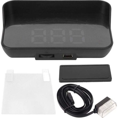 Affichage tête haute de voiture universel haute définition OBD HUD projecteur de pare-brise alarme de sécurité de survitesse (1/4)