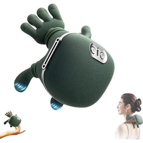 Massage shiatsu de la nuque avec chaleur, massage profond des épaules et du dos, oreiller de massage ergonomique pour la nuque-AquaForge