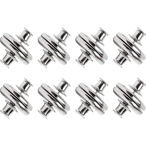 Attache Magnétique Pour Rideaux - 8 Pièces - Double Face - Fixation Sans Perçage Pour Rideaux de Salle de Bain et Chambre - Argenté
