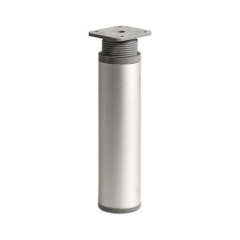 Hettich Möbelfuß 4,0 x 15 - 16,5 cm Aluminium-Optik - 1 Stück Möbelfuß