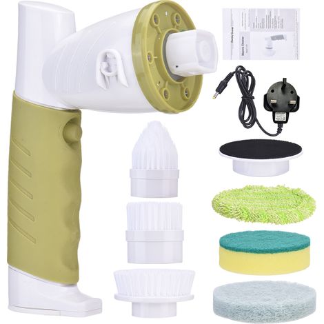 Cepillo de limpieza eléctrico giratorio inalámbrico para cocina y baño, con 6 accesorios. Potente cepillo para bañeras, fregaderos, azulejos, placas de cocina y vajilla. Resistente al agua (IPX6). Enc (1/5)