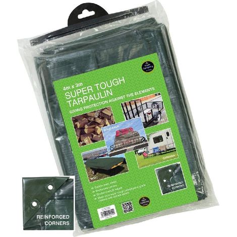 Garland Super Tough Double Strength Edges Tarpaulin Garden Sheet - 4m x 3m