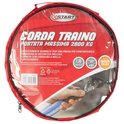 Corda Traino Antistrappo per 2800 kg bandiera per segalazione