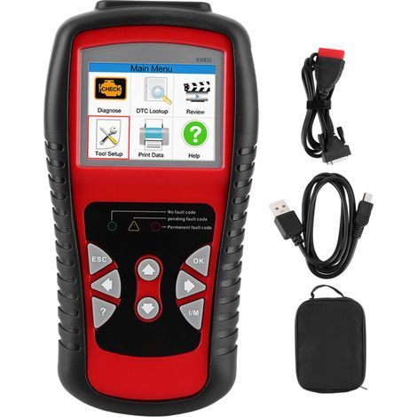 Outil de test automatique de voiture d'instrument de diagnostic de moteur de scanner d'effacement de défaut de lecteur de code OBD2 (1/4)