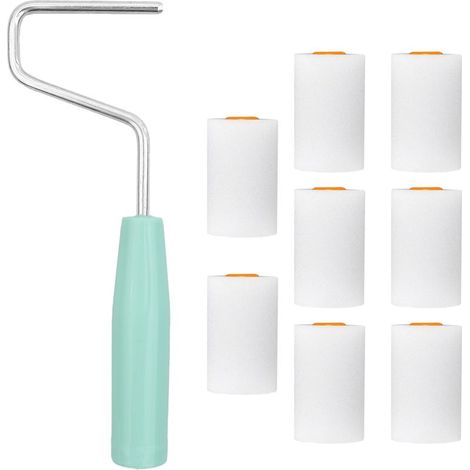 Piece Paint Roller Kit, with 8 Small Paint Roller Sleeves, Small Paint Roller, Non-Slip Grip, for Wall and Ceiling Decoration