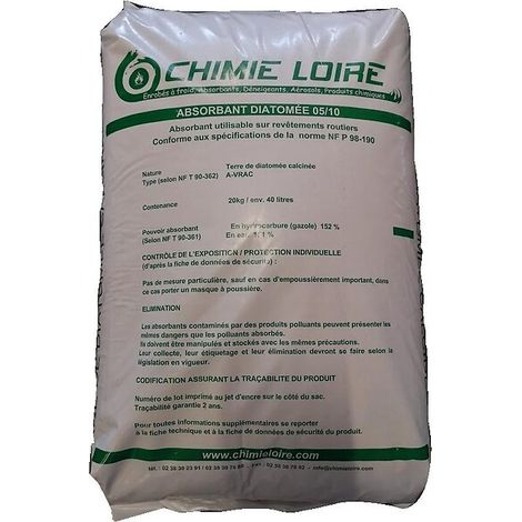 Finish – Terre de diatomée rouge calcinée 40L – Sac de 20 kilos – Charge filtrante pour absorption de liquides – Efficacité contre pollution (1/3)