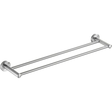 Porte-serviettes double pour salle de bain, porte-serviettes mural en acier inoxydable