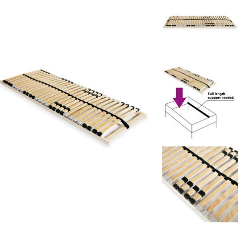Lattenrost mit 28 Latten 7 Zonen 90x200 cm - Lattenrost - Holzrahmen - Buche - Birke - Lattenrost 90x200 (1/5)