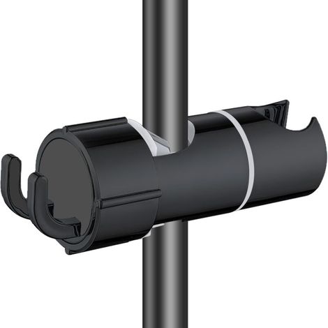 Support de pommeau de douche avec 2 crochets, support de douche universel 16 27 mm avec diamètre réglable adapté au support de barre de douche Support de pommeau de douche de remplacement en brossé 3 (1/5)