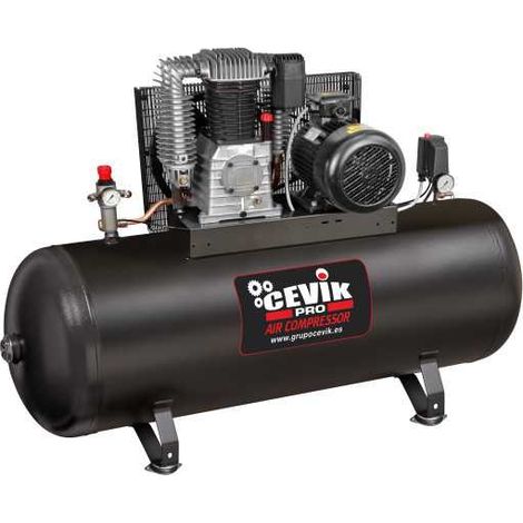 Compresor correa pro estacionario 500 litros 7,5hp trifasico 400v ca-pro500-7.5tf CEVIK