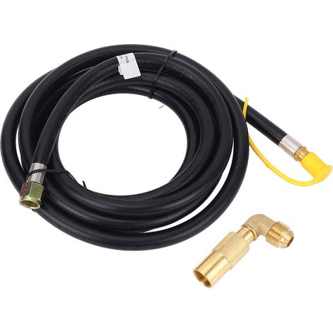 Tuyau à connexion rapide pour gaz, connecteur de gril en laiton et PVC de 12 pieds de longueur avec adaptateur coudé (1/5)