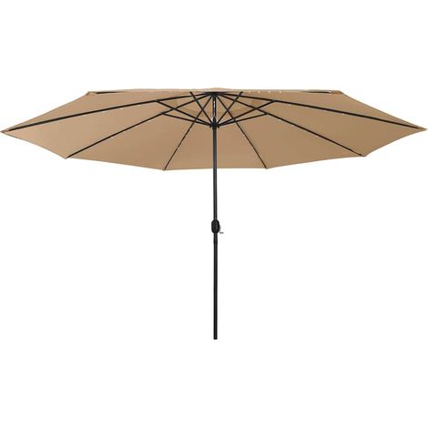 Sonnenschirm mit LED-Beleuchtung 400 cm Taupe