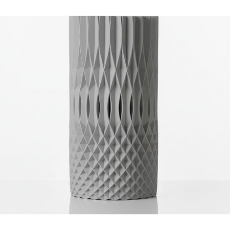 Vaso decorativo a spirale, traforato, grigio, per fiori, elegante (1/3)