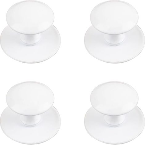 4 Pack Instant Adhesive Cabinet Knobs Stainless Steel Cabinet Knobs for Windows Cupboards Drawers (White) (1/5)