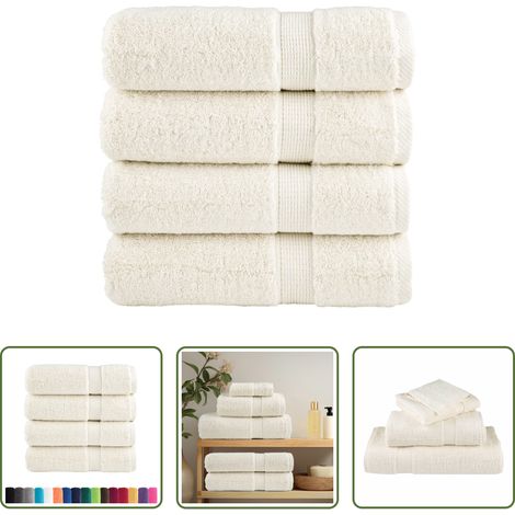 Baumwolle - Premium Badetücher SOLUND 4 Stk. Creme 100x150 cm 600 g/m² (1/5)