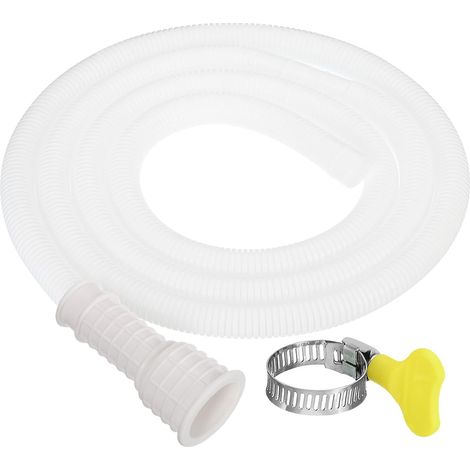 Universal 6.5 Feet White PVC Drain Hose 18mm x 16-25mm 2m 1 Unit Includes Clamp for Air Conditioners, Faucets, Washing Machines, Dishwashers, Homes, Hotels, Offices (1/5)