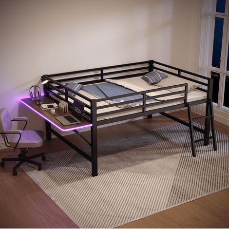 struttura letto 140x200 scrivania pieghevole LED OKMYHOME (1/5)