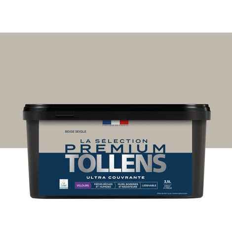 Tollens - Peinture intérieure couleurs - La Sélection Premium Velours - Ultra Couvrante - Beige Seigle 2,5 L - 30m²