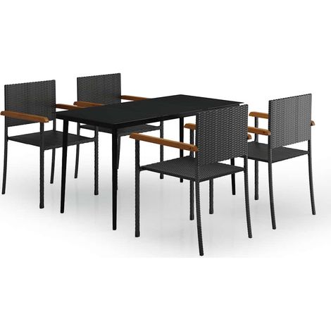 Maison Exclusive - Set da Pranzo da Giardino 5 pz Nero