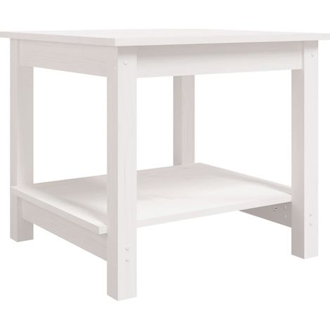 Maison Exclusive - Couchtisch Weiß 50x50x45 cm Massivholz Kiefer