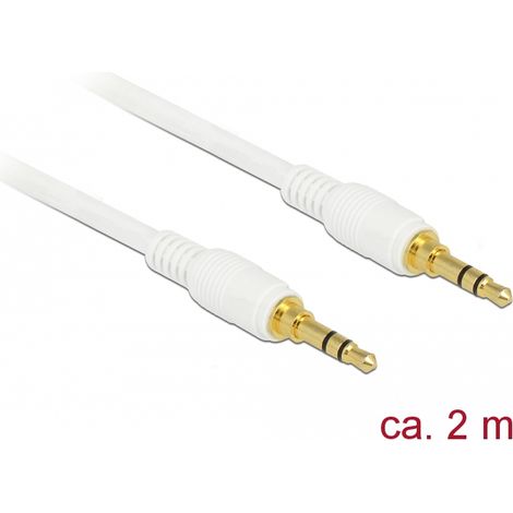 Delock Conector de Cable EstÃ©reo de 3,5 mm de 3 pines macho  macho 2 m blanco