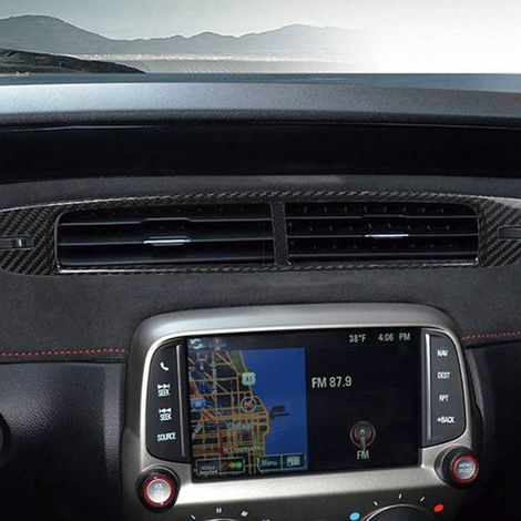 Carbon fiber center console air vent trim stickers suitable for 2010 Chevrolet Camaro models (1/5)