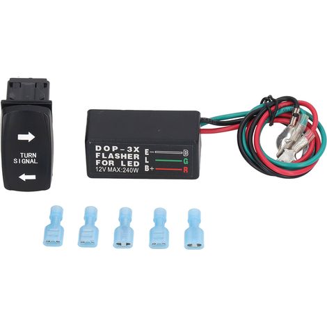 Interrupteur à bascule pour clignotants LED étanche et antichoc 240 W pour moto, relais clignotant LED 12 V CC (1/5)