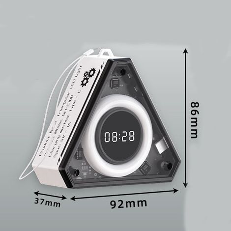 Veilleuse portable rechargeable USB, lampe de lecture LED pour bureau, veilleuse tactile pour chambres de salles d'étude (blanche avec horloge) (1/4)