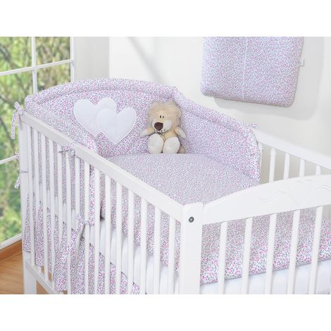 Juego de ropa de cama de 2 piezas 120x90 - Corazones de pradera rosas (1/2)