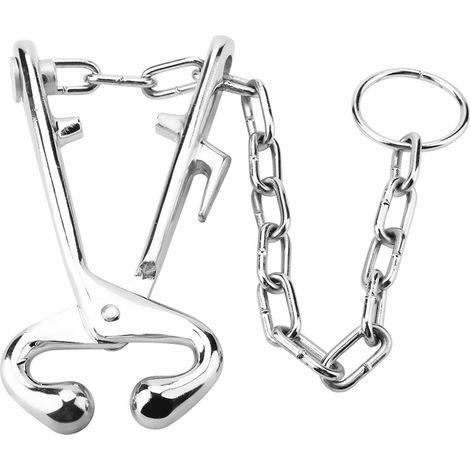 Pince à anneau nasal de vache en acier inoxydable avec outil de traction de chaîne (1/5)