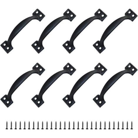(120mm) 8pcs Furniture Handles Center to Center Door Knobs Pulls Rustic Iron Handles for Kitchen Barn Door Shed (1/5)