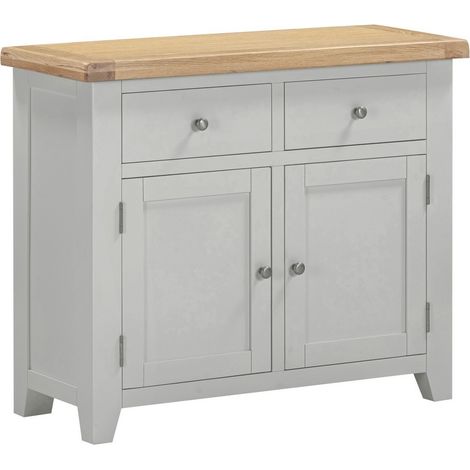 Windsor 2 Door 2 Drawer Sideboard - L40 x W97 x H81.5 cm - Pebble Grey/Oak