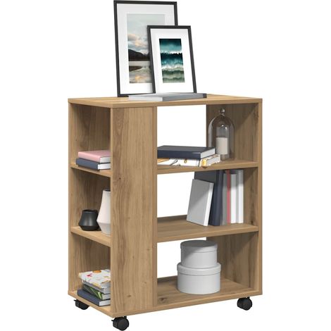 Armoire roulante-Meuble de rangement mobile chêne artisanal 60x35x75 cm bois d'ingénierie 304097 (1/5)
