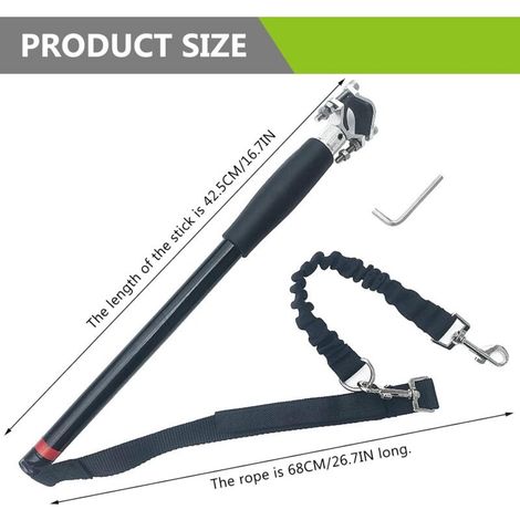 Laisse pour chien de vélo – Acier inoxydable – Longueur 68 cm – Installation facile – Pour tous les modèles de vélos (1/2)