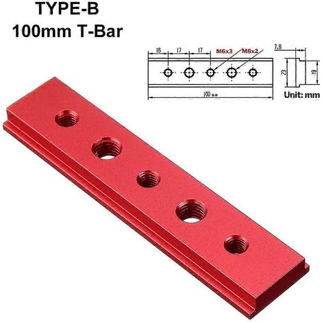 Gabarit de scie à onglets coulissant en alliage d'aluminium pour bricolage, scie à onglets rouge, outil de menuiserie pour scie circulaire sur table avec rail en T, largeur 23 mm/0,9 pouce, pratique
