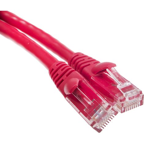 Câble cat 6 Avec connecteur / , U/UTP, gaine PVC Rouge, 2m ( Prix pour 1 )