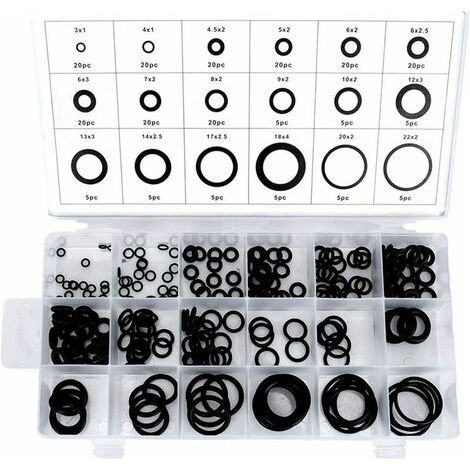 Joints Toriques Kit ,Assortiment 225pcs Joint Torique en Caoutchouc avec Boîtier Noir (1/4)