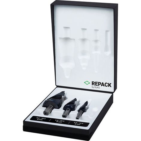 RUKO ULTIMATECUT Coffret de forets étagés HSS RUnaTEC avec pointe FLOWSTEP® en REPACK 3 pièces - 101626PRK (1/2)